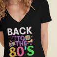 Back To The 80's Mixtape Era Nostalgia Retro 1980 80's Style Women's Jersey Short Sleeve Deep V-Neck Tshirt