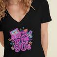 Back To The 90s Retro Nostalgia Women's Jersey Short Sleeve Deep V-Neck Tshirt