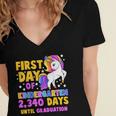 Back To School First Day Of Kindergarten Graduation Unicorn Women's Jersey Short Sleeve Deep V-Neck Tshirt