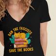 Ban The Fascist Save The Books For a Book Fan Women's Jersey Short Sleeve Deep V-Neck Tshirt