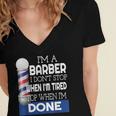 Barber Stylist Barber College Graduation Women's Jersey Short Sleeve Deep V-Neck Tshirt
