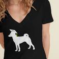 Basenji Graduation Dog Graduate Women's Jersey Short Sleeve Deep V-Neck Tshirt