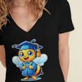 Bee Graduation Cute Kindergarten Elementary High School Women's Jersey Short Sleeve Deep V-Neck Tshirt