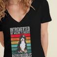 Bernedoodle Dog Introvert Bernedoodle Women's Jersey Short Sleeve Deep V-Neck Tshirt Bernedoodle Dog Introvert Bernedoodle Women's Jersey Short Sleeve Deep V-Neck Tshirt