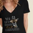 You Bet Giraffe I Graduated Graduation Gift Women's Jersey Short Sleeve Deep V-Neck Tshirt