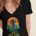 Bigfoot Introvert People Not A Big Fan Retro Sasquatch Women's Jersey Short Sleeve Deep V-Neck Tshirt