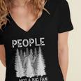 Bigfoot People Not a Big Fan Sasquatch Introvert Women's Jersey Short Sleeve Deep V-Neck Tshirt