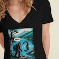 Bigfoot Sasquatch Loch Ness Monster Introvert Bruh Women's Jersey Short Sleeve Deep V-Neck Tshirt Bigfoot Sasquatch Loch Ness Monster Introvert Bruh Women's Jersey Short Sleeve Deep V-Neck Tshirt