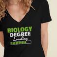 Biology Degree Loading Graduation Student Teacher Biologist Women's Jersey Short Sleeve Deep V-Neck Tshirt