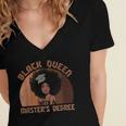 Black Queen With a Masters Degree Melanin Girls Graduation Women's Jersey Short Sleeve Deep V-Neck Tshirt
