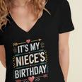 Boho Nostalgia It's My Niece's Birthday Women Kids Women's Jersey Short Sleeve Deep V-Neck Tshirt