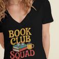 Book Club Squad Women's Jersey Short Sleeve Deep V-Neck Tshirt