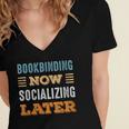 Bookbinding Now Minimal Socializing Introvert Vintage Women's Jersey Short Sleeve Deep V-Neck Tshirt Bookbinding Now Minimal Socializing Introvert Vintage Women's Jersey Short Sleeve Deep V-Neck Tshirt