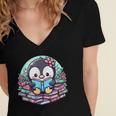 Bookish Penguin Heart A Readers Love Penguins Women's Jersey Short Sleeve Deep V-Neck Tshirt Bookish Penguin Heart A Readers Love Penguins Women's Jersey Short Sleeve Deep V-Neck Tshirt