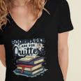 Bookmarks Are For Quitters Reading Quote Book Lover Women's Jersey Short Sleeve Deep V-Neck Tshirt Bookmarks Are For Quitters Reading Quote Book Lover Women's Jersey Short Sleeve Deep V-Neck Tshirt