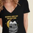 Books Are My Valentine Cute Book Lover Valentine's Day Women's Jersey Short Sleeve Deep V-Neck Tshirt Books Are My Valentine Cute Book Lover Valentine's Day Women's Jersey Short Sleeve Deep V-Neck Tshirt