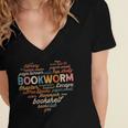 Bookworm Words Heart Book Lover Reader Reading Fun Women's Jersey Short Sleeve Deep V-Neck Tshirt