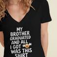 My Brother Graduated Class Of 2025 Graduation Women's Jersey Short Sleeve Deep V-Neck Tshirt