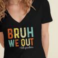 Bruh We Out 6th Graders Second Grade Graduation Women's Jersey Short Sleeve Deep V-Neck Tshirt