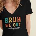 Bruh We Out 6th Graders Sixth Grade Graduation Women's Jersey Short Sleeve Deep V-Neck Tshirt