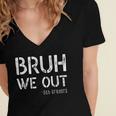 Bruh We Out Last Day Of School Boy Girl 5th Grade Graduation Women's Jersey Short Sleeve Deep V-Neck Tshirt