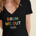 Bruh We Out Seniors Graduation Senior Graduate Women's Jersey Short Sleeve Deep V-Neck Tshirt