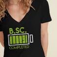 Bsc Completed Bachelor Of Science Graduation 2025 Women's Jersey Short Sleeve Deep V-Neck Tshirt