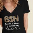BSN Bachelor Of Science In Nursing Student Graduation Women's Jersey Short Sleeve Deep V-Neck Tshirt