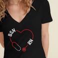 BSN RN Nurse Graduation Nursing Essentials BSN Nurses Women's Jersey Short Sleeve Deep V-Neck Tshirt