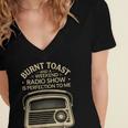 Burnt Toast And A Weekend Radio Show 80s 90s Nostalgia Women's Jersey Short Sleeve Deep V-Neck Tshirt Burnt Toast And A Weekend Radio Show 80s 90s Nostalgia Women's Jersey Short Sleeve Deep V-Neck Tshirt