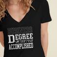 Business Degree For College Graduation Tee T-Shirt Women's Jersey Short Sleeve Deep V-Neck Tshirt