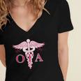Caduceus Shirt Occupational Therapist Assistant Graduation Women's Jersey Short Sleeve Deep V-Neck Tshirt