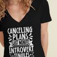 Canceling Plans Last Minute Introvert Tingles Alone Time Women's Jersey Short Sleeve Deep V-Neck Tshirt Canceling Plans Last Minute Introvert Tingles Alone Time Women's Jersey Short Sleeve Deep V-Neck Tshirt