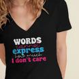 Words Cannot Express How Much I Don't Care Introvert Women's Jersey Short Sleeve Deep V-Neck Tshirt