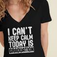 I Can't Keep Calm Today Is Graduation Shirt For Grade 2018 Women's Jersey Short Sleeve Deep V-Neck Tshirt