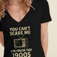 You Can't Scare Me I'm From The 1900s Television Retro Women's Jersey Short Sleeve Deep V-Neck Tshirt You Can't Scare Me I'm From The 1900s Television Retro Women's Jersey Short Sleeve Deep V-Neck Tshirt