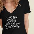 I Can't Talk To You Today Introvert Introverted Antisocial Women's Jersey Short Sleeve Deep V-Neck Tshirt