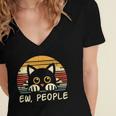 Cat Eww People Introvert Meme Women Men Kids Women's Jersey Short Sleeve Deep V-Neck Tshirt Cat Eww People Introvert Meme Women Men Kids Women's Jersey Short Sleeve Deep V-Neck Tshirt