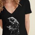 Cat Holds Book Writing Animal Print Motif Drawing Art Cat Women's Jersey Short Sleeve Deep V-Neck Tshirt Cat Holds Book Writing Animal Print Motif Drawing Art Cat Women's Jersey Short Sleeve Deep V-Neck Tshirt