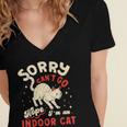 Cat Lover Sorry Cant Go Im An Indoor Introvert Cat Mom Women's Jersey Short Sleeve Deep V-Neck Tshirt Cat Lover Sorry Cant Go Im An Indoor Introvert Cat Mom Women's Jersey Short Sleeve Deep V-Neck Tshirt