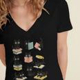 Cats Reading Books Cat Lover Women's Jersey Short Sleeve Deep V-Neck Tshirt