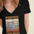 Chinchilla Owner Introvert Chinchilla Women's Jersey Short Sleeve Deep V-Neck Tshirt