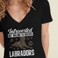 Chocolate Lab Dog Introvert Chocolate Labrador Retriever Women's Jersey Short Sleeve Deep V-Neck Tshirt Chocolate Lab Dog Introvert Chocolate Labrador Retriever Women's Jersey Short Sleeve Deep V-Neck Tshirt