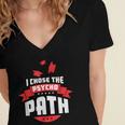 I Chose The Psycho Path School Graduation Women's Jersey Short Sleeve Deep V-Neck Tshirt