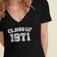 Class Of 1971 71 School Tee Shirt Graduation Class Party Women's Jersey Short Sleeve Deep V-Neck Tshirt