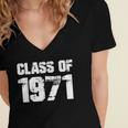 Class Of 1971 High School College Graduation Reunion T-Shirt Women's Jersey Short Sleeve Deep V-Neck Tshirt