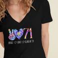 Class Of 1971 Shirt Tie Dye Senior Graduation Class Reunion Women's Jersey Short Sleeve Deep V-Neck Tshirt