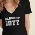 Class Of 1977 77 School Tee Shirt Graduation Class Party Women's Jersey Short Sleeve Deep V-Neck Tshirt