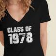 Class Of 1978 High School College Graduation Reunion Women's Jersey Short Sleeve Deep V-Neck Tshirt