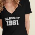 Class Of 1981 School Tee Shirt Graduation Class Party Women's Jersey Short Sleeve Deep V-Neck Tshirt